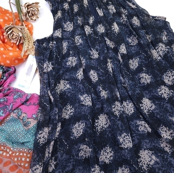 New Joie Blue Beige Patterned Dress Size L - Picture 15 of 15